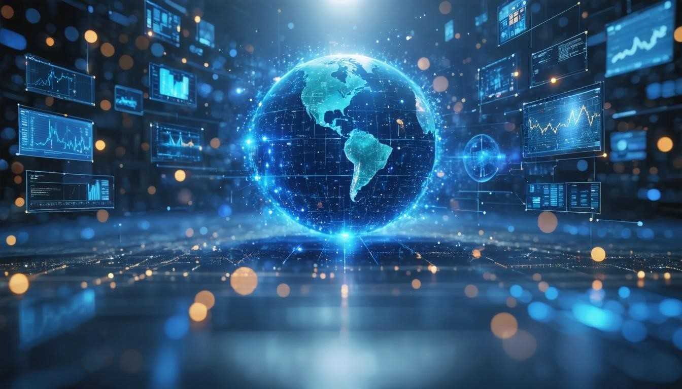 Analyst reviewing dashboards in a modern workspace